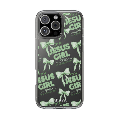 I'm a Jesus Girl Green Case -Clear