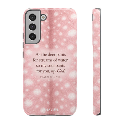 Psalm 42:1 Blush Pink Fawn Phone Case