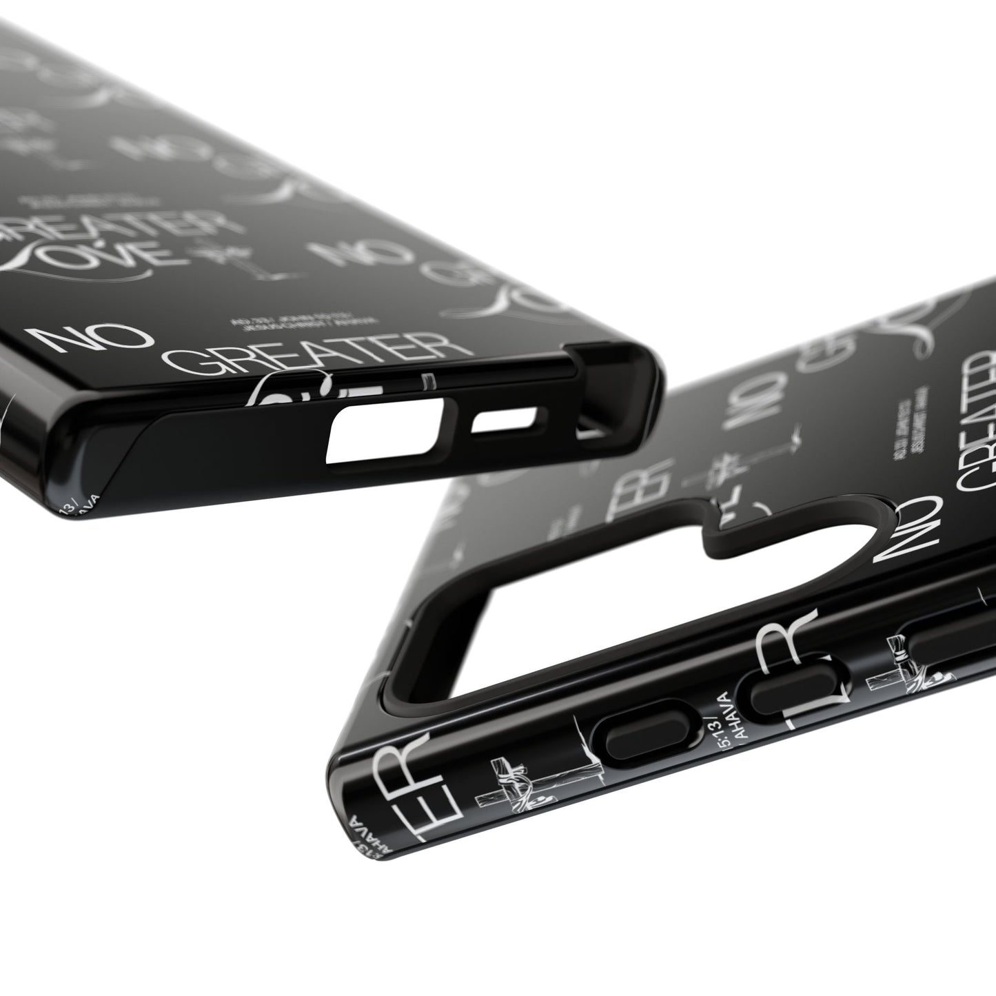"No Greater Love" Black Phone Case