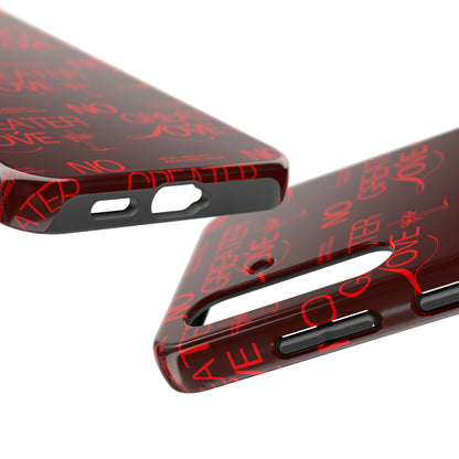 No Greater Love Phone Case Red | John 15:13 Scripture Case | Bold Christian Gift for Men & Women | Tough Protective Case