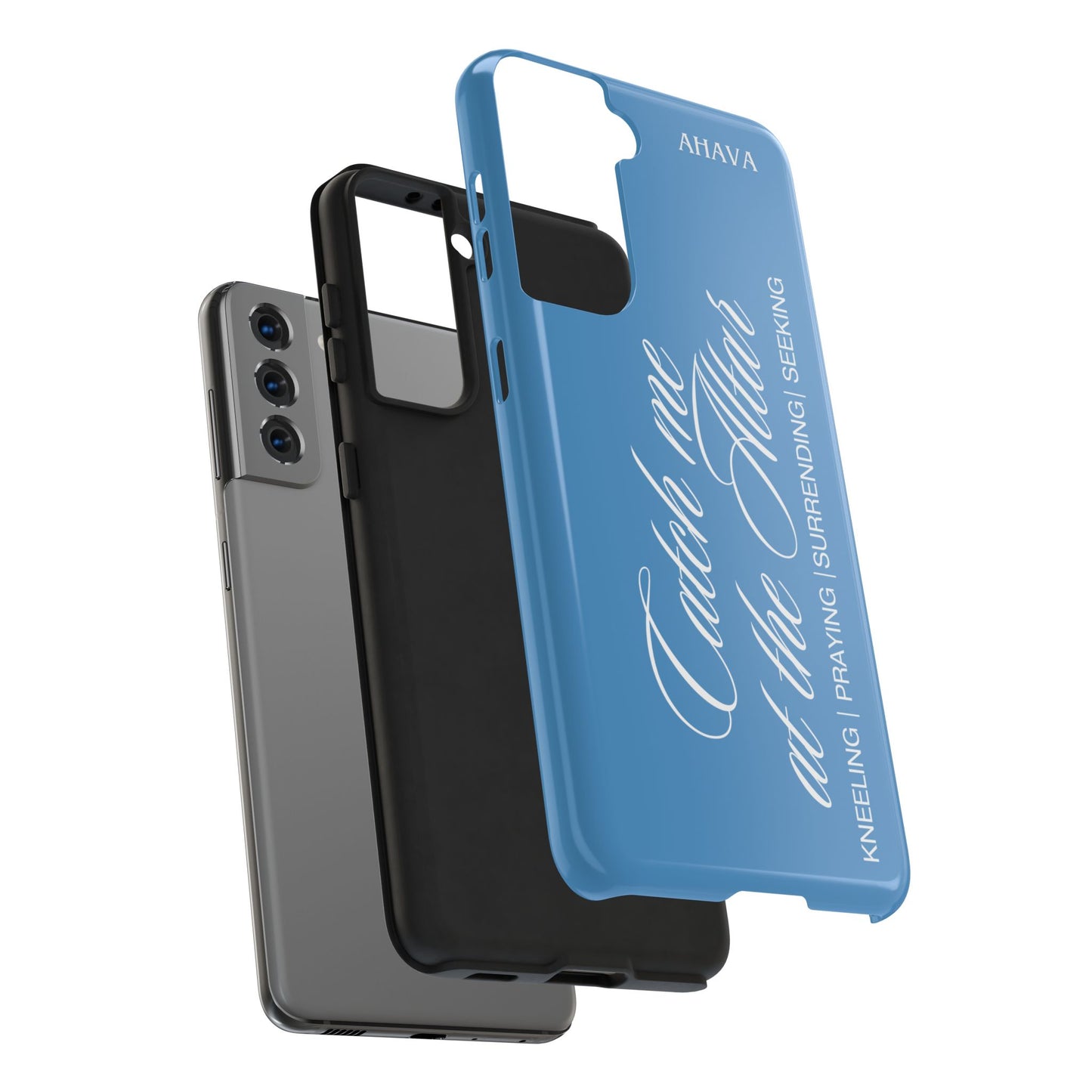 "Catch Me at the Altar" Light Blue Phone Case