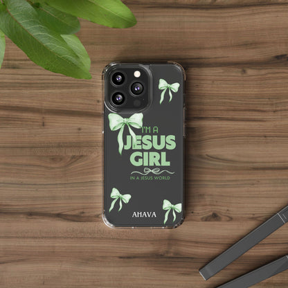 I'm a Jesus Girl Phone Case | Christian Aesthetic Gift for Her | Clear Shockproof Tough Case