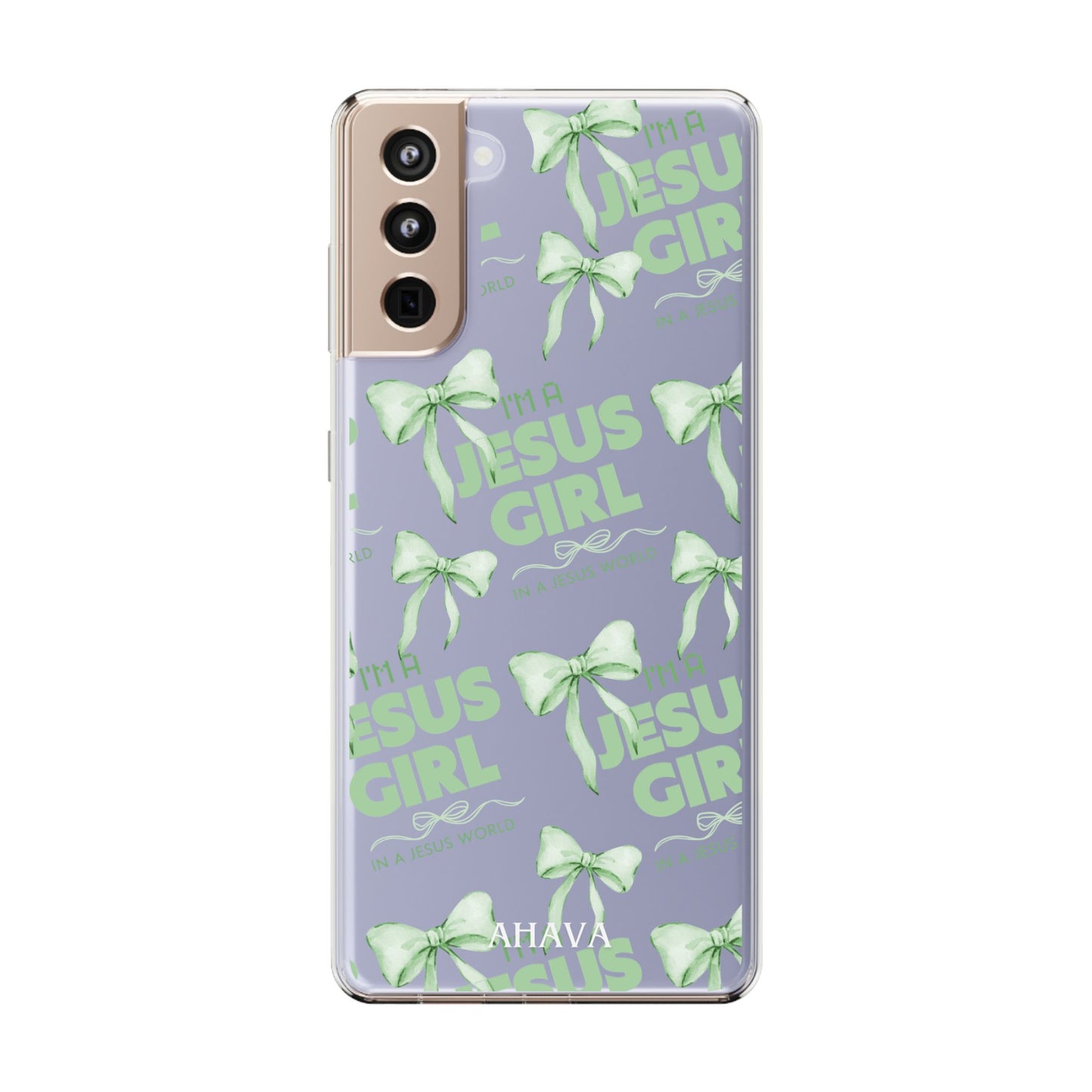 I'm a Jesus Girl Green Case -Clear