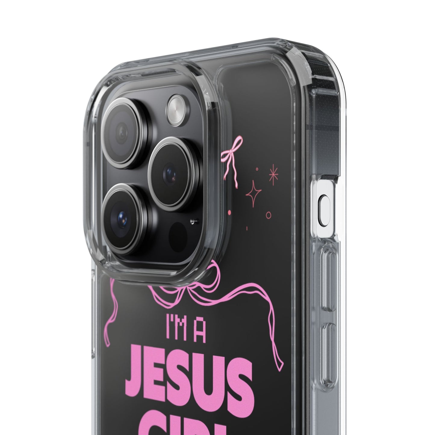 Jesus Girl Pink Phone Case | Preppy Christian Cute Faith Based Gift | Soft Pink Aesthetic Clear Tough Case