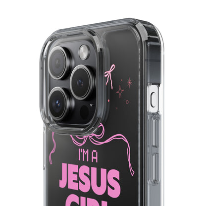 Jesus Girl Pink Phone Case | Preppy Christian Cute Faith Based Gift | Soft Pink Aesthetic Clear Tough Case