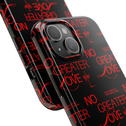"No Greater Love" Red Phone Case