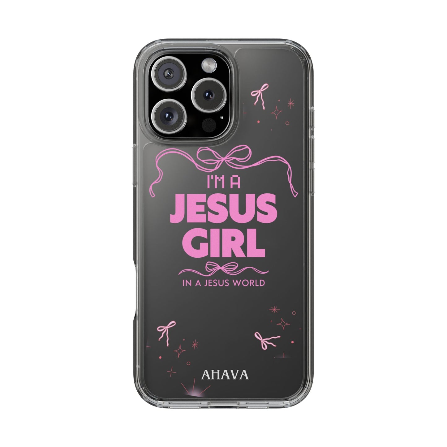 Jesus Girl Pink Phone Case | Preppy Christian Cute Faith Based Gift | Soft Pink Aesthetic Clear Tough Case