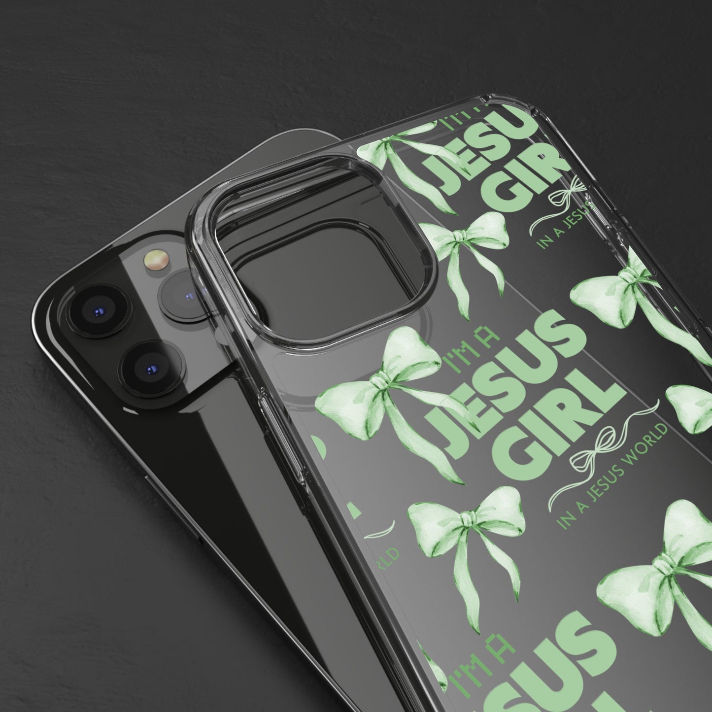 I'm a Jesus Girl Green Case -Clear