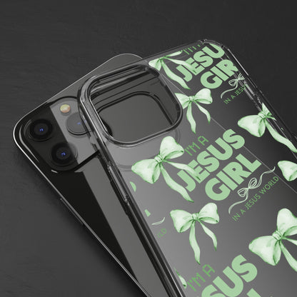 I'm a Jesus Girl Green Case -Clear