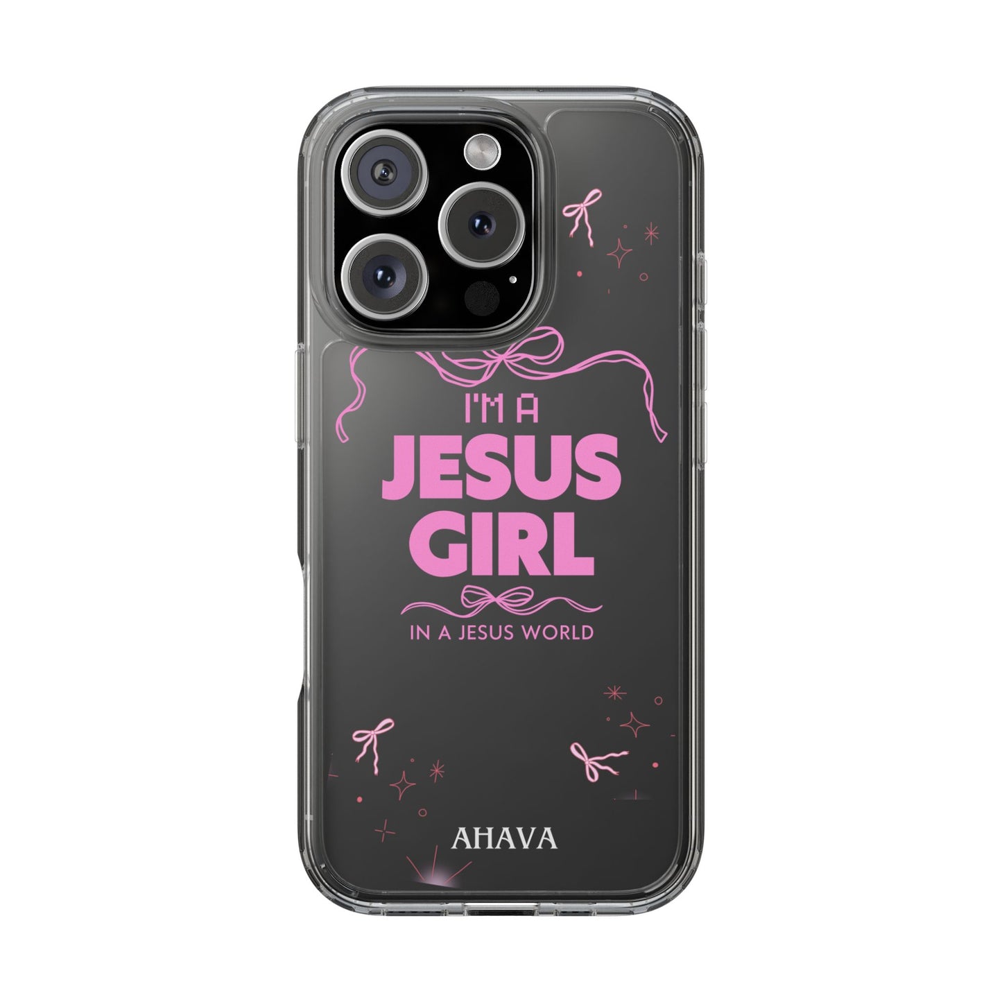 Jesus Girl Pink Phone Case | Preppy Christian Cute Faith Based Gift | Soft Pink Aesthetic Clear Tough Case