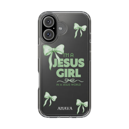 I'm a Jesus Girl Phone Case | Christian Aesthetic Gift for Her | Clear Shockproof Tough Case