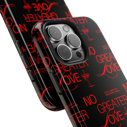 "No Greater Love" Red Phone Case