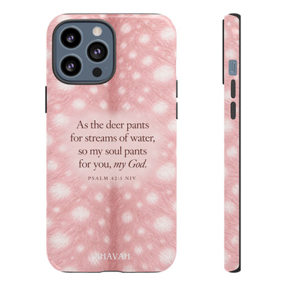 Psalm 42:1 Blush Pink Fawn Phone Case