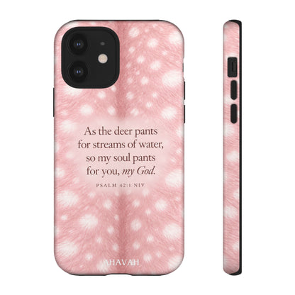 Psalm 42:1 Blush Pink Fawn Phone Case