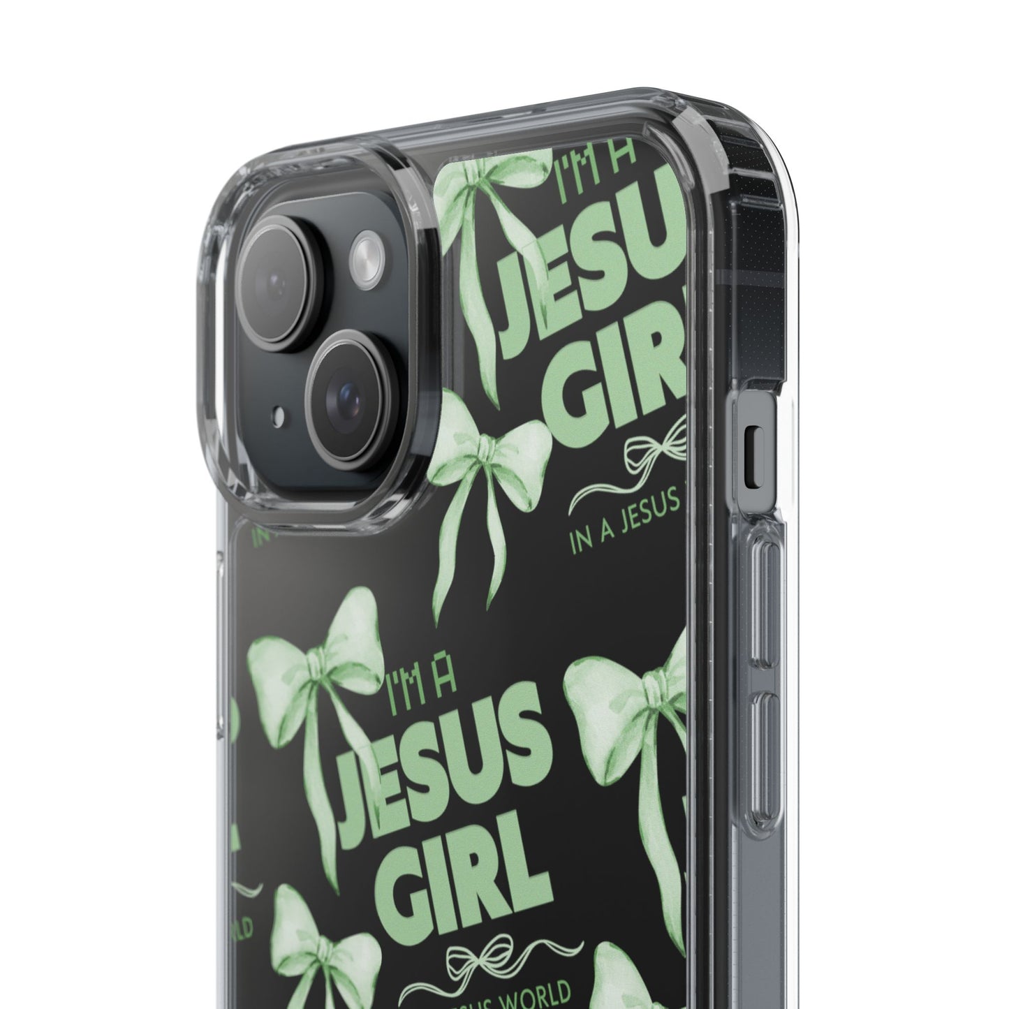 I'm a Jesus Girl Green Case -Clear