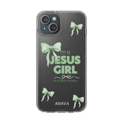 I'm a Jesus Girl Phone Case | Christian Aesthetic Gift for Her | Clear Shockproof Tough Case