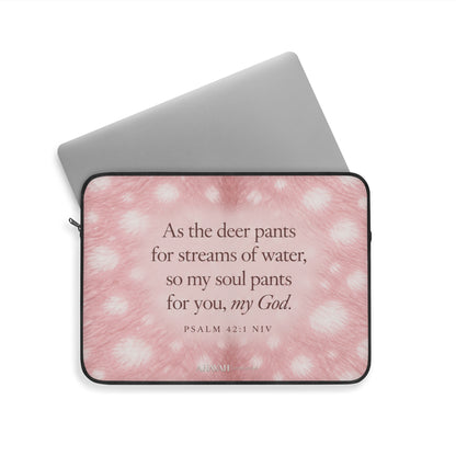 Psalm 42:1 Blush Pink Fawn Laptop Sleeve | As the Deer Pants