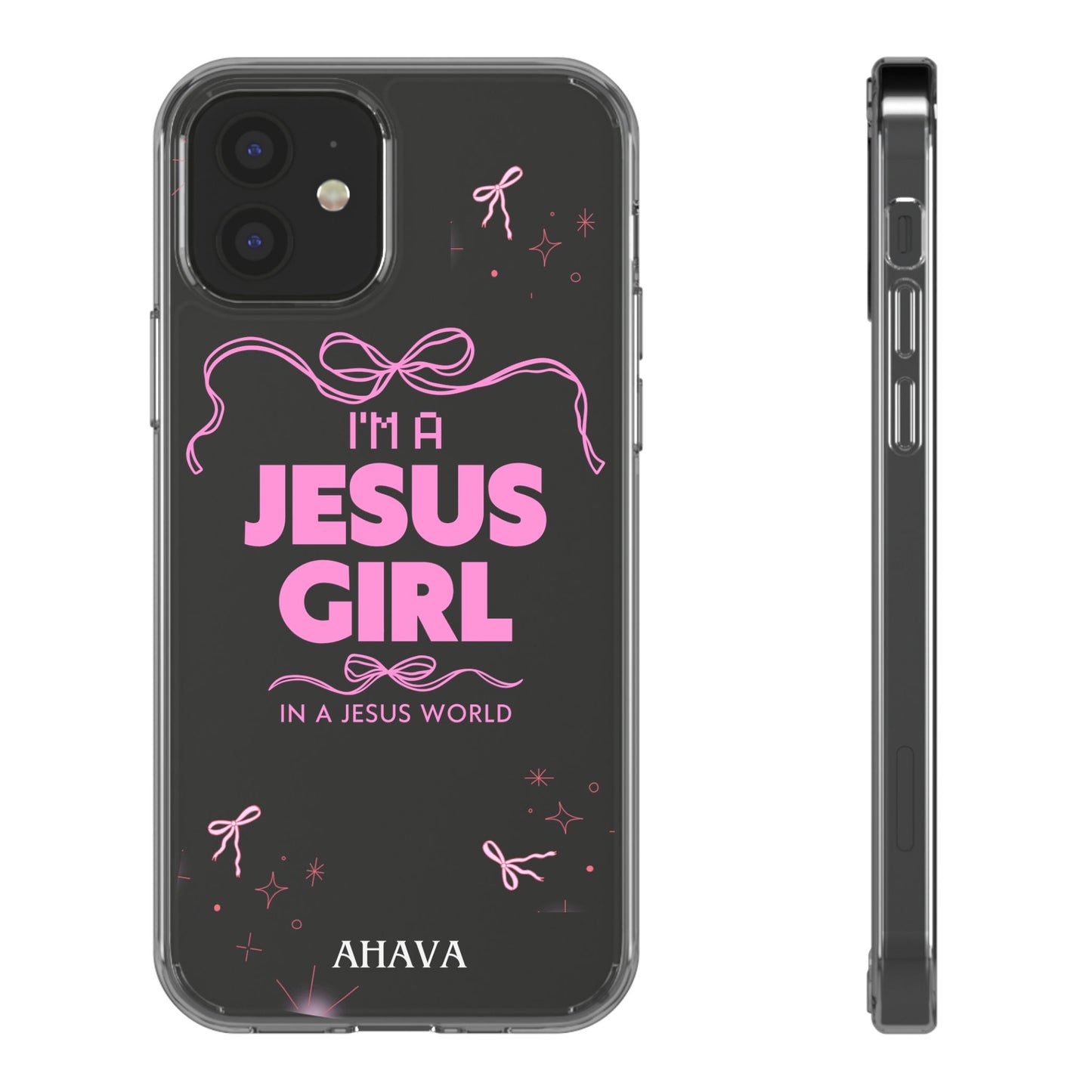 Jesus Girl Pink Phone Case | Preppy Christian Cute Faith Based Gift | Soft Pink Aesthetic Clear Tough Case