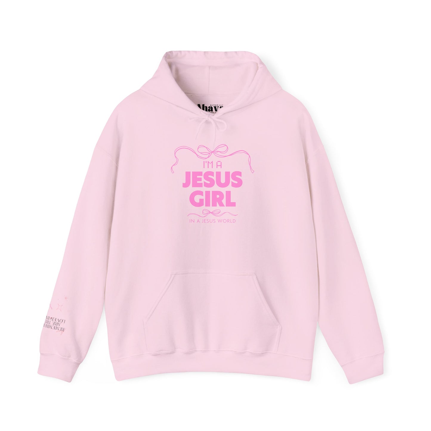 Jesus girl in a Jesus World Hoodie