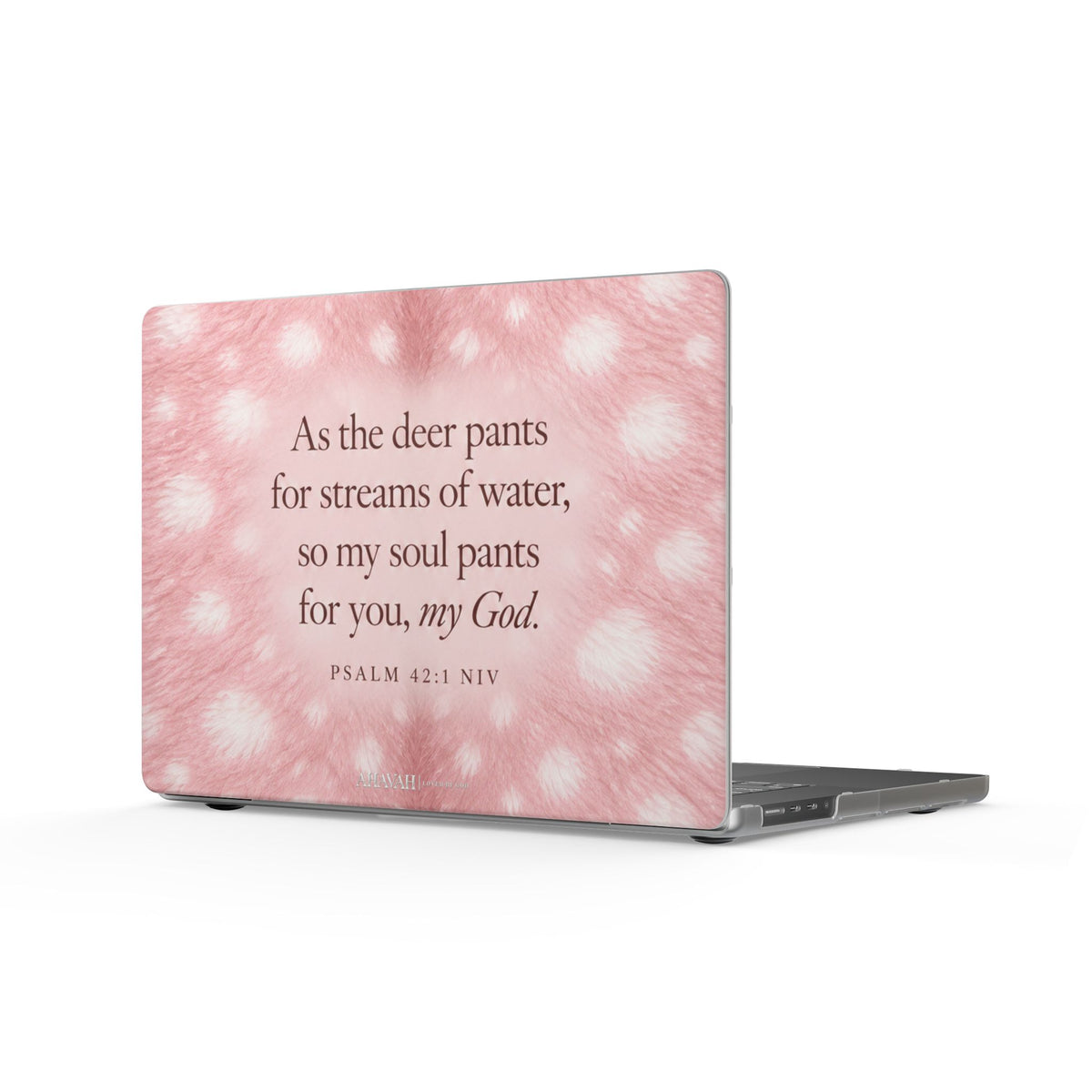 Psalm 42:1 Blush Pink Fawn MacBook Case | As the Deer Pants