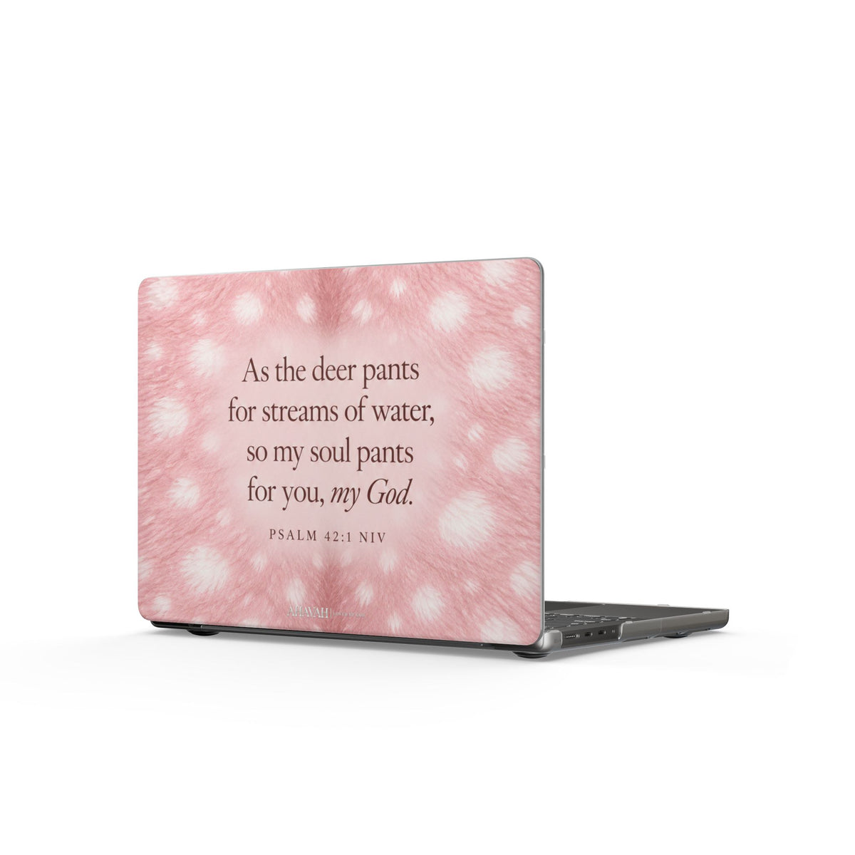 Psalm 42:1 Blush Pink Fawn MacBook Case | As the Deer Pants