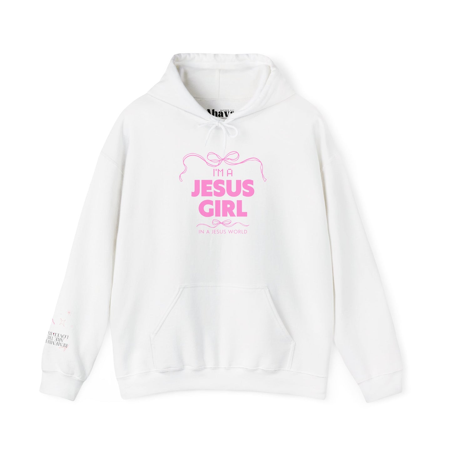 Jesus girl in a Jesus World Hoodie