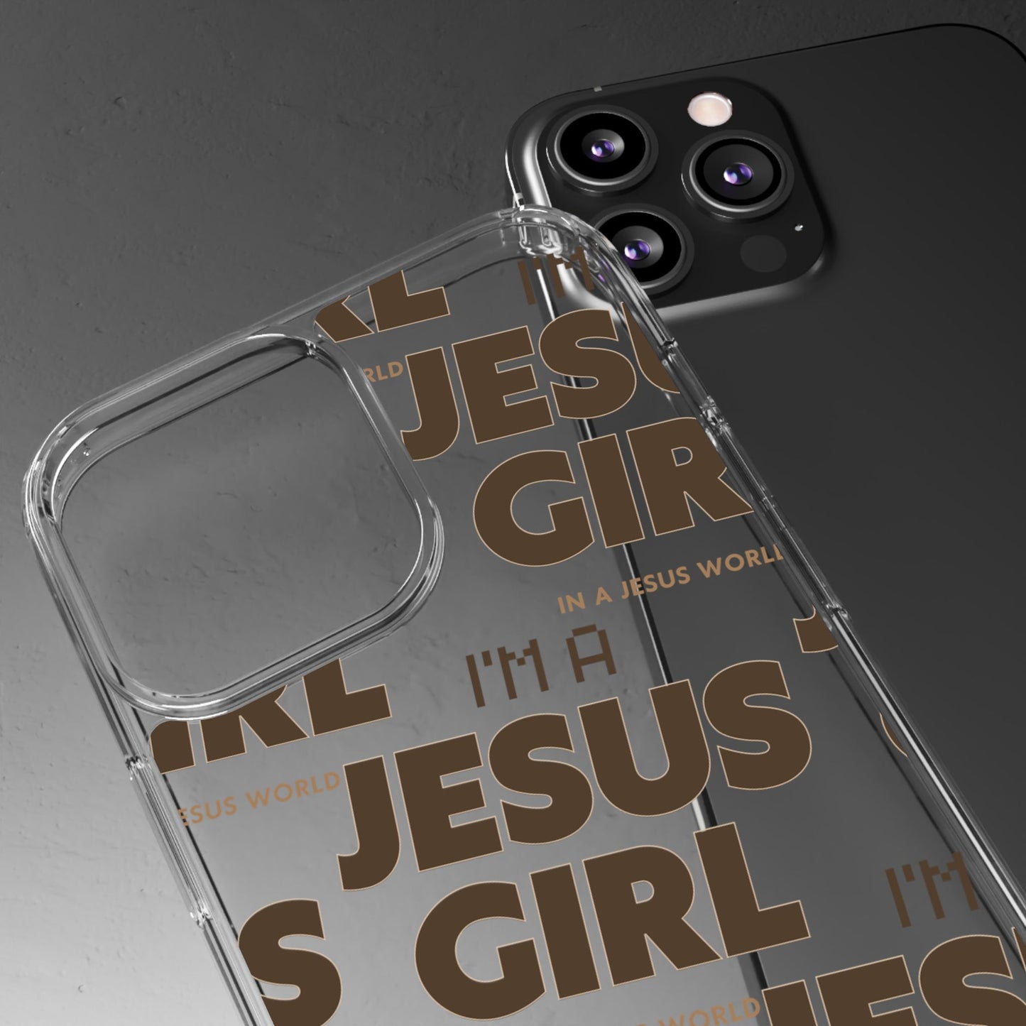 I'm a Jesus Girl Brown Case -Clear