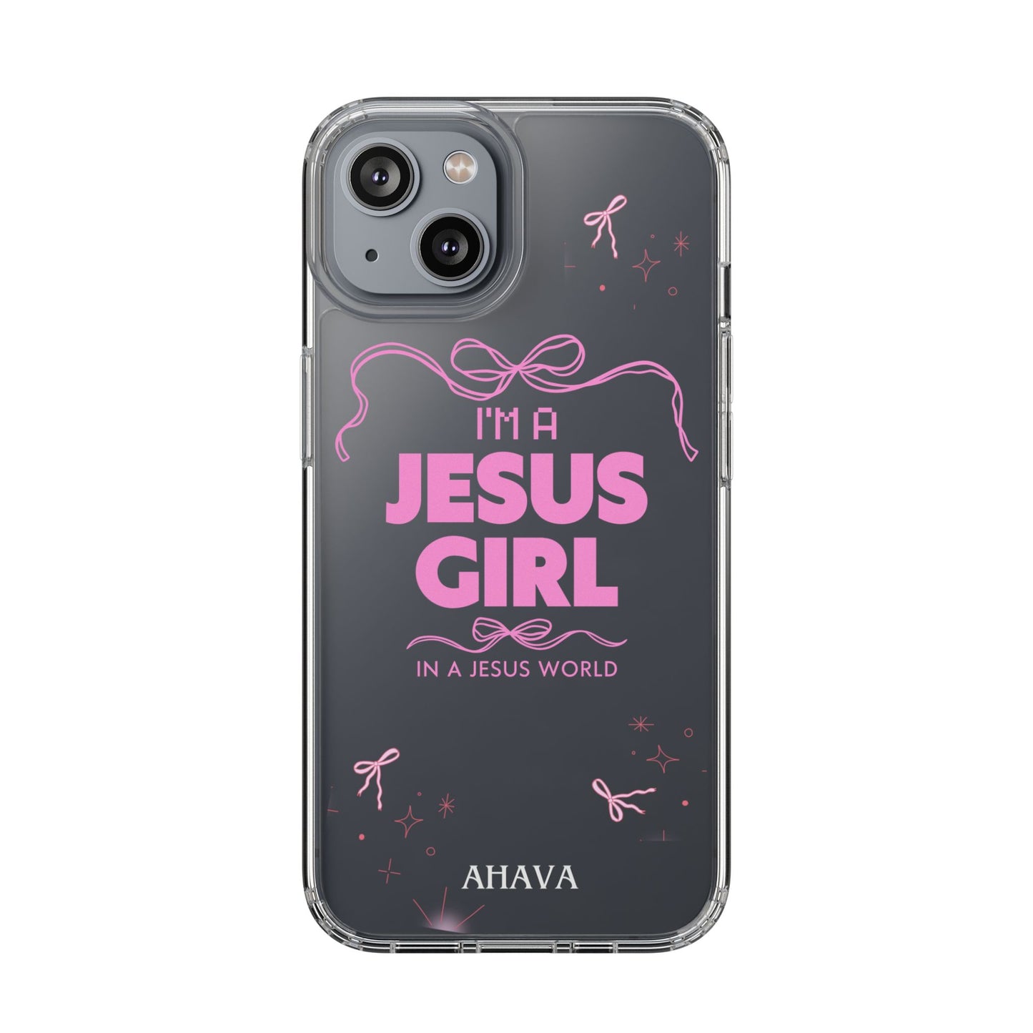 Jesus Girl Pink Phone Case | Preppy Christian Cute Faith Based Gift | Soft Pink Aesthetic Clear Tough Case
