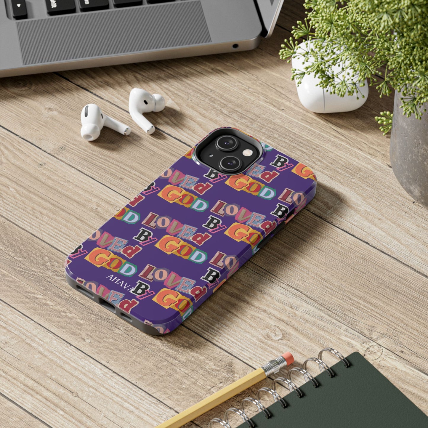 "Loved by God" Purple Phone Case
