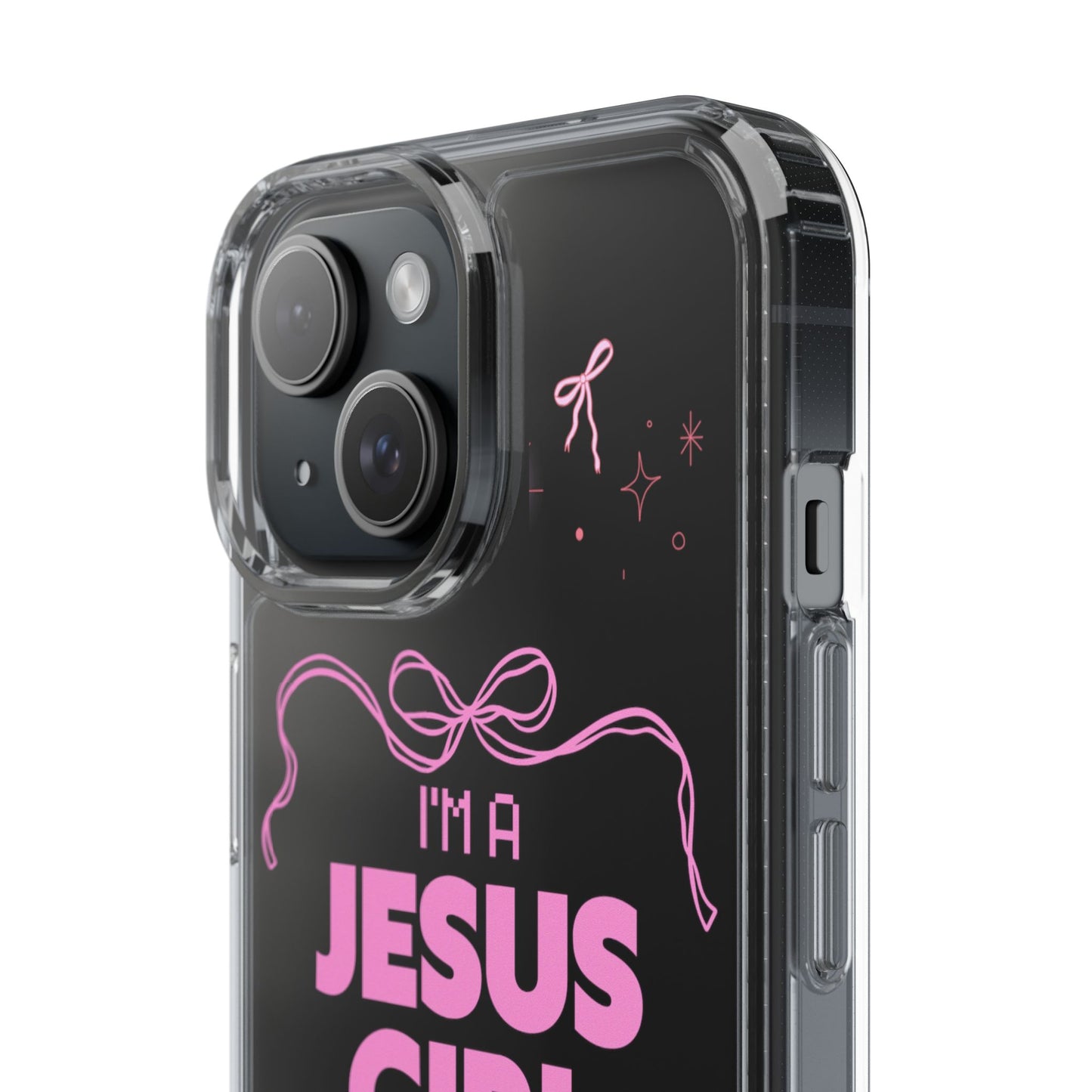 Jesus Girl Pink Phone Case | Preppy Christian Cute Faith Based Gift | Soft Pink Aesthetic Clear Tough Case