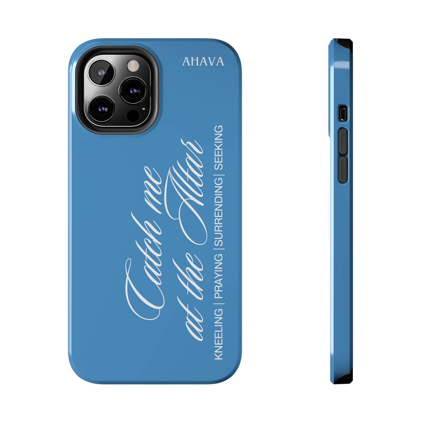 "Catch Me at the Altar" Light Blue Phone Case