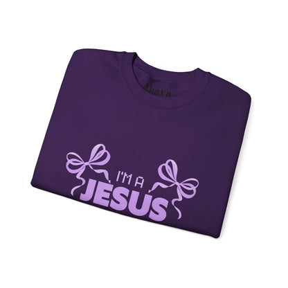 Jesus girl in a Jesus World Sweatshirt
