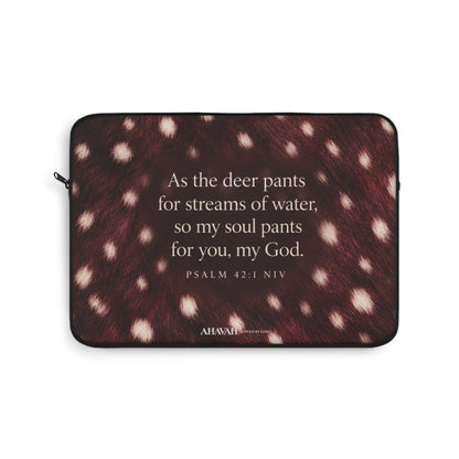Psalm 42:1 Anointed Wine Fawn Laptop Sleeve | As the Deer Pants