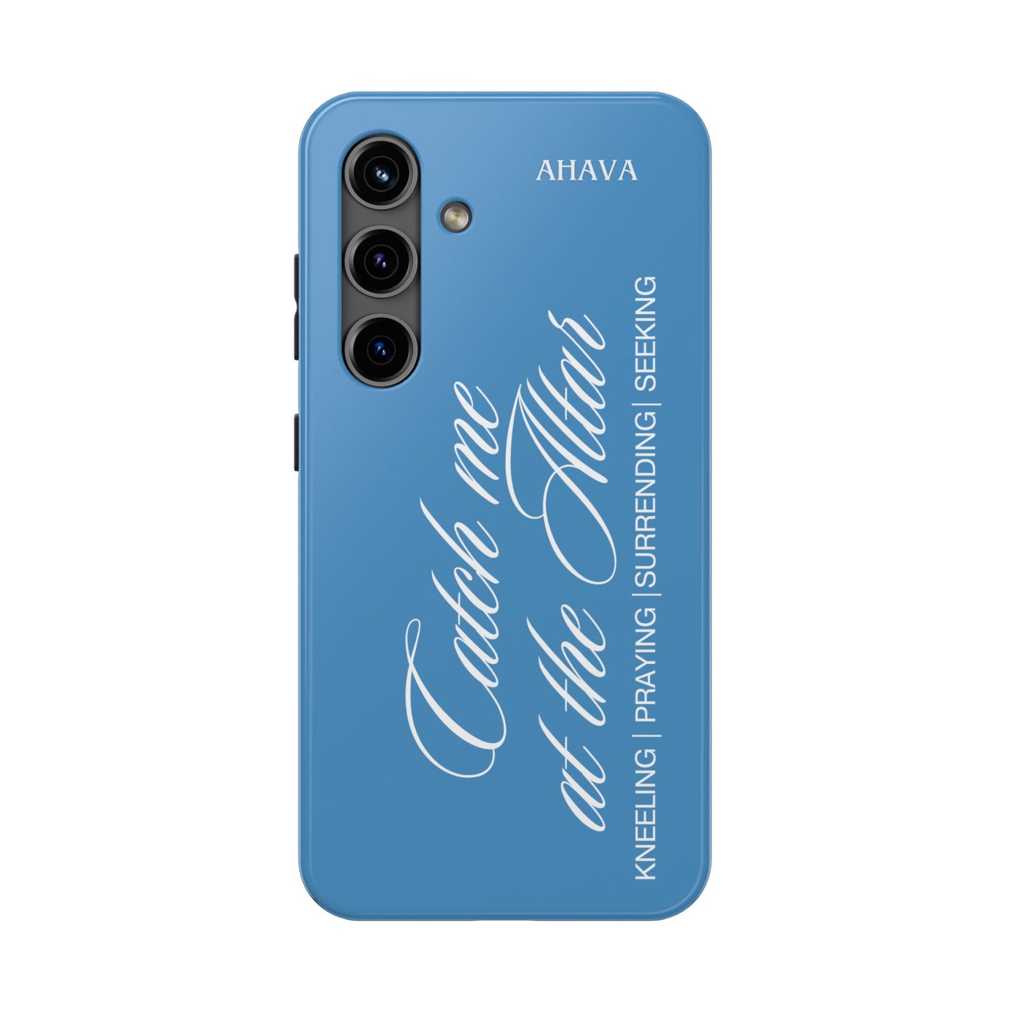 "Catch Me at the Altar" Light Blue Phone Case