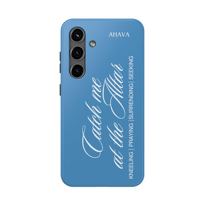 "Catch Me at the Altar" Light Blue Phone Case