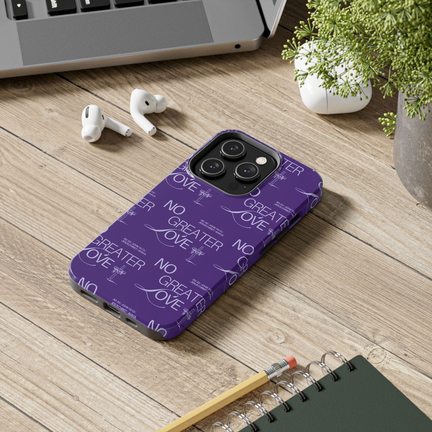 "No Greater Love" Purple Phone Case