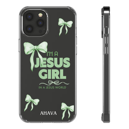 I'm a Jesus Girl Phone Case | Christian Aesthetic Gift for Her | Clear Shockproof Tough Case