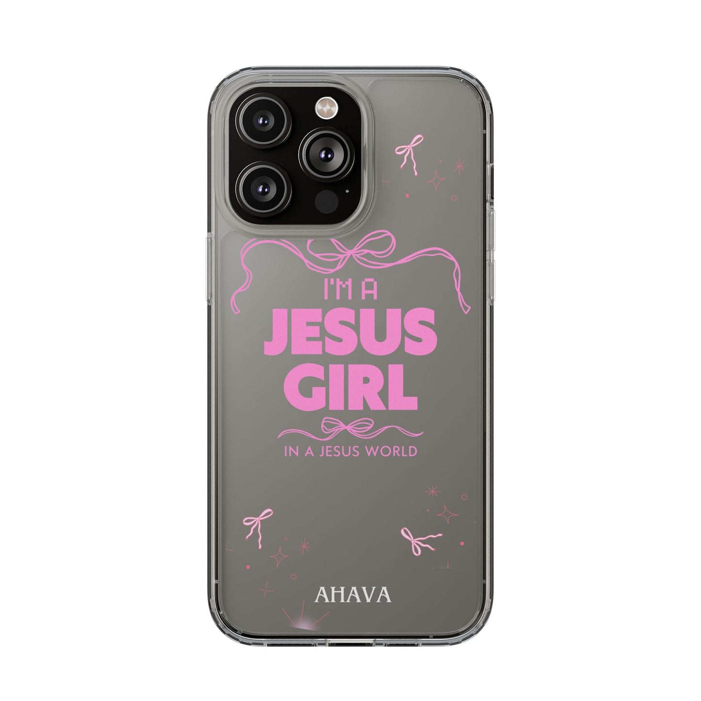 Jesus Girl Pink Phone Case | Preppy Christian Cute Faith Based Gift | Soft Pink Aesthetic Clear Tough Case