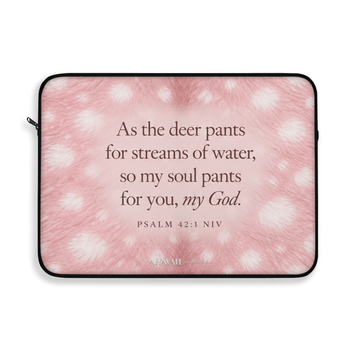 Psalm 42:1 Blush Pink Fawn Laptop Sleeve | As the Deer Pants