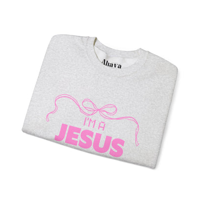Jesus girl in a Jesus World Sweatshirt