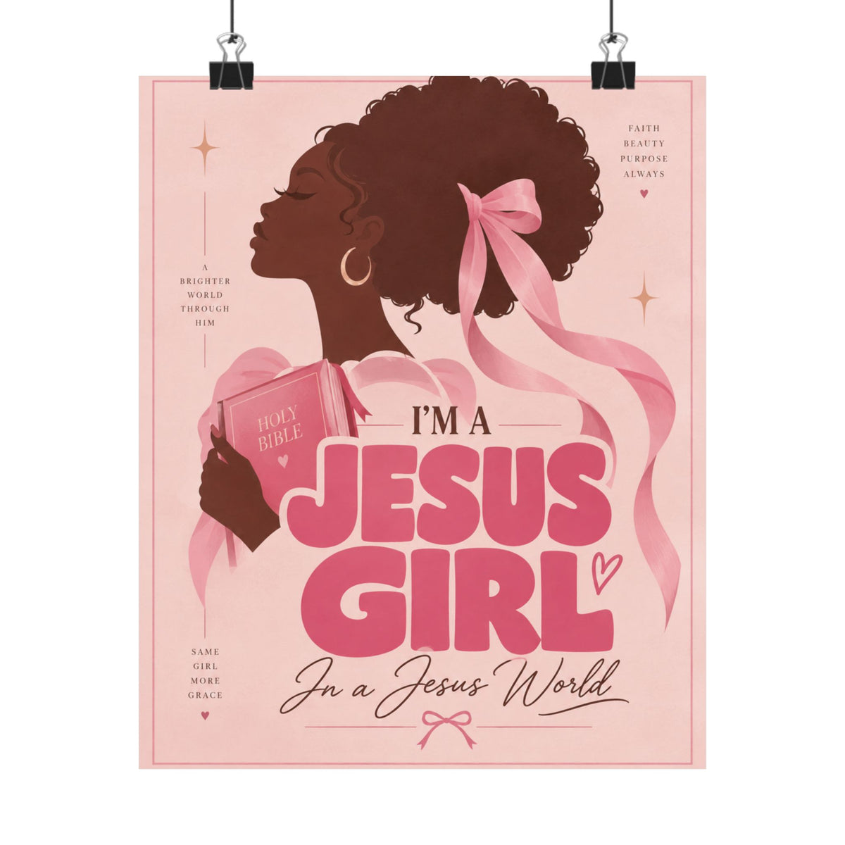 Jesus Girl in a Jesus World Pink poster