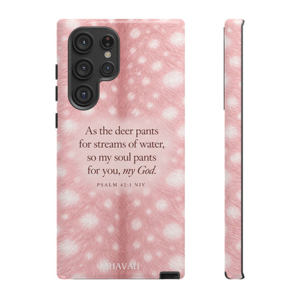 Psalm 42:1 Blush Pink Fawn Phone Case