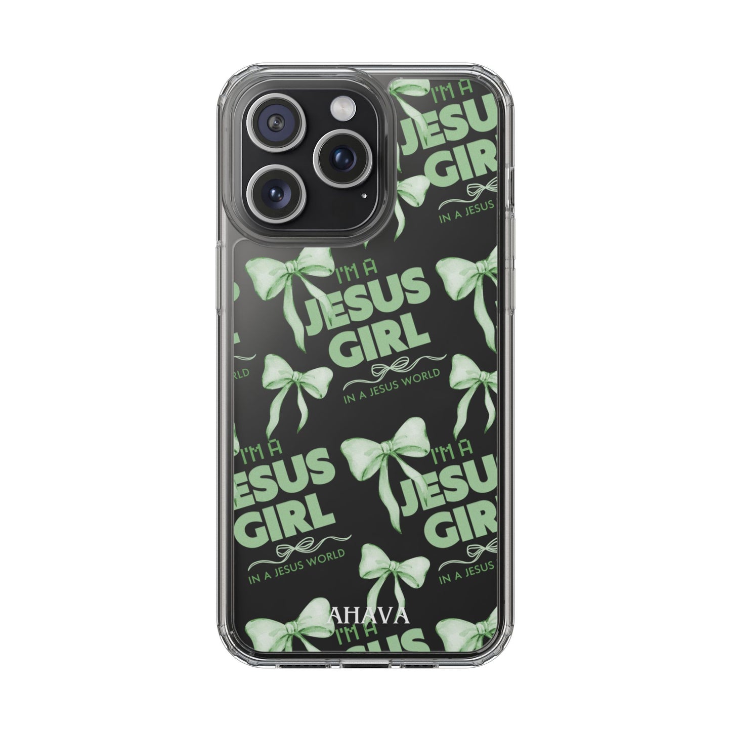 I'm a Jesus Girl Green Case -Clear