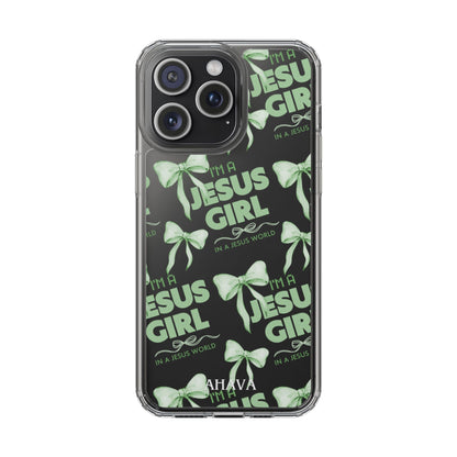 I'm a Jesus Girl Green Case -Clear