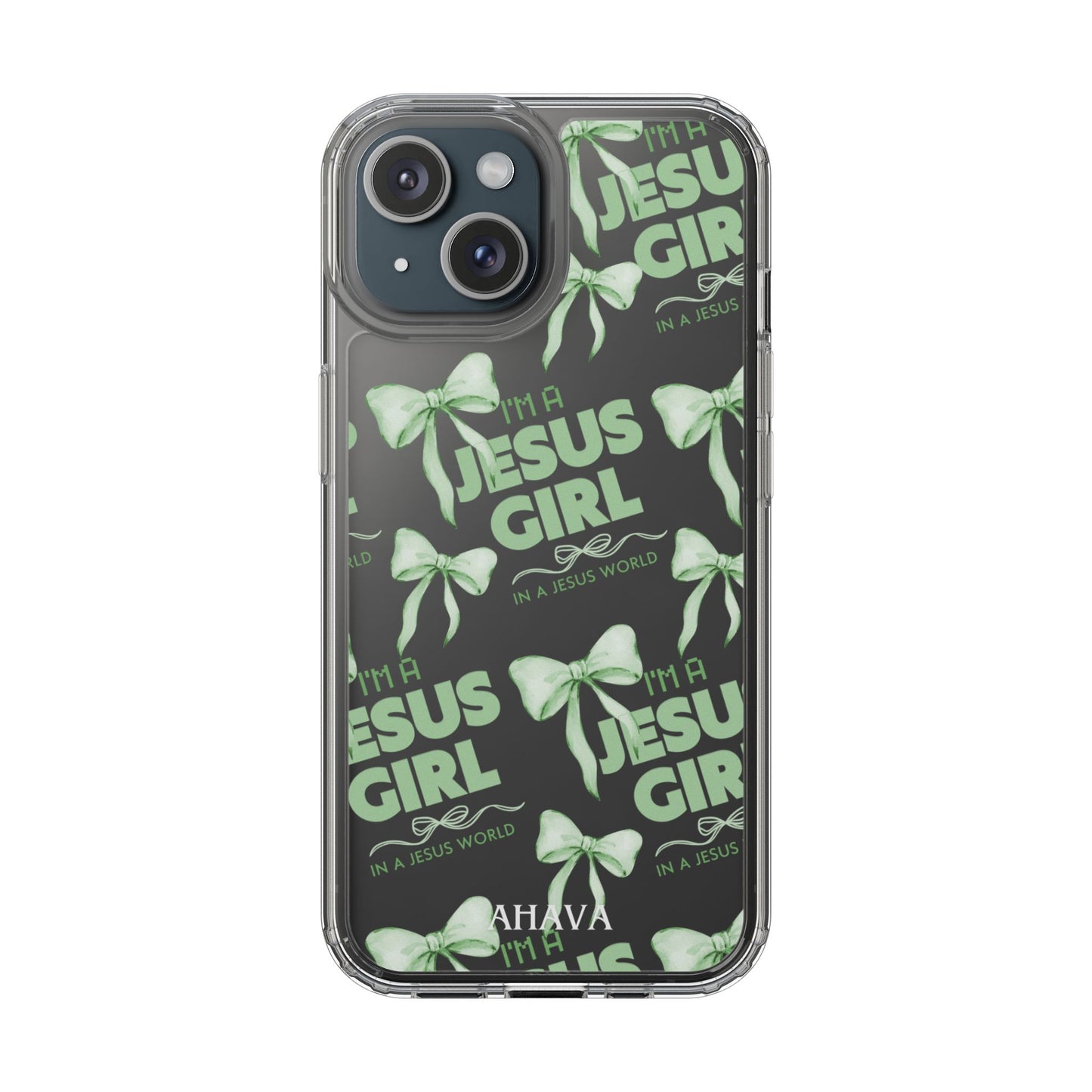 I'm a Jesus Girl Green Case -Clear