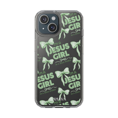 I'm a Jesus Girl Green Case -Clear