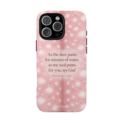 Psalm 42:1 Blush Pink Fawn Phone Case