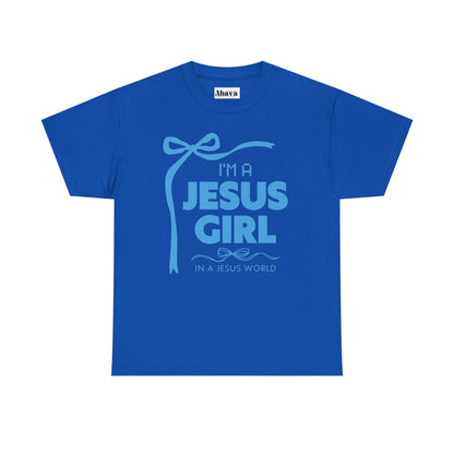 Jesus girl in a Jesus World Shirt