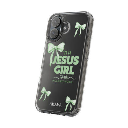 I'm a Jesus Girl Phone Case | Christian Aesthetic Gift for Her | Clear Shockproof Tough Case
