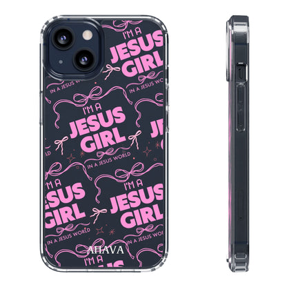I'm a Jesus Girl Pink Case -Clear